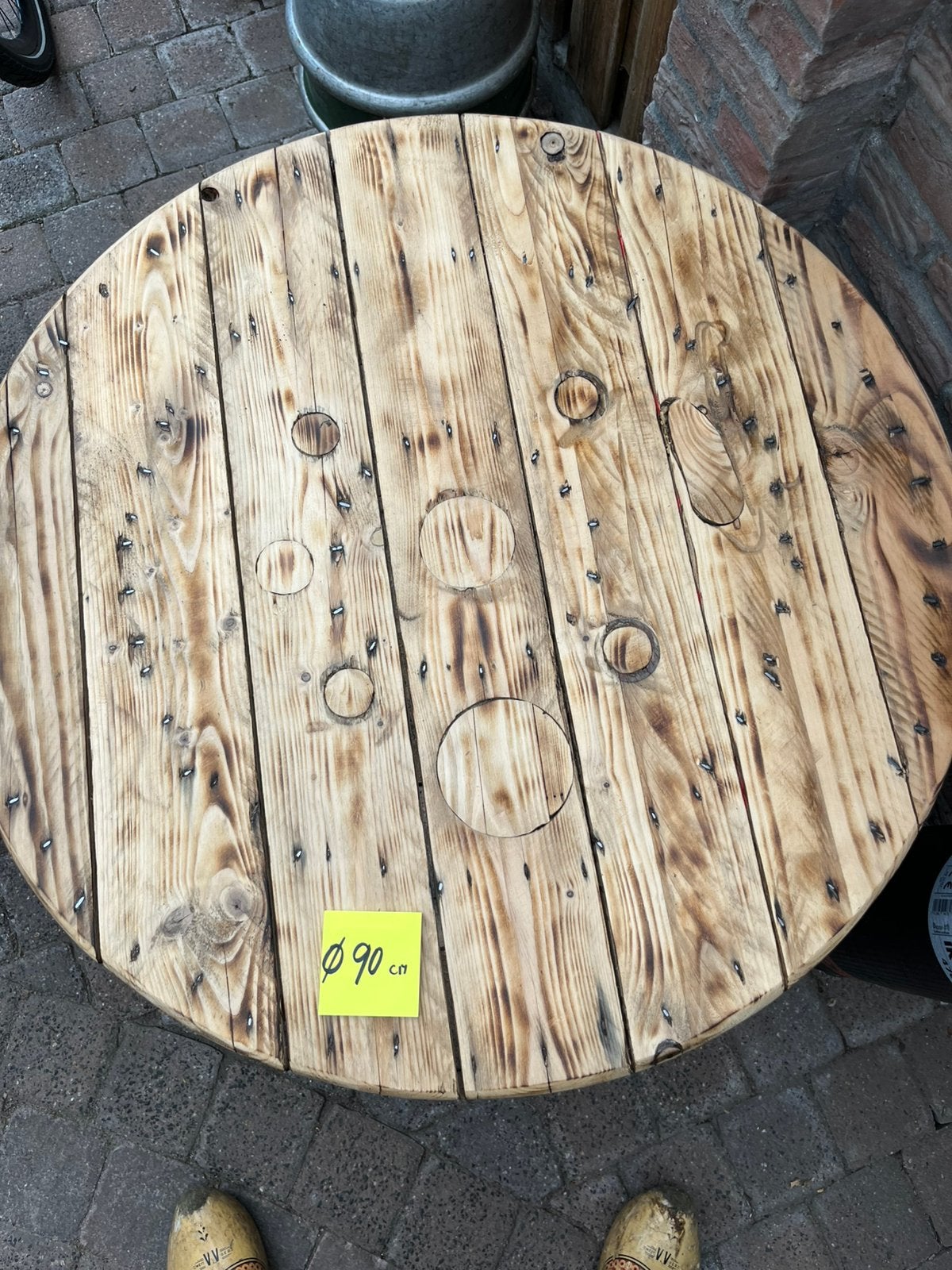 Haspel bladen, Ophalen, Zo goed als nieuw, Rond, Hout