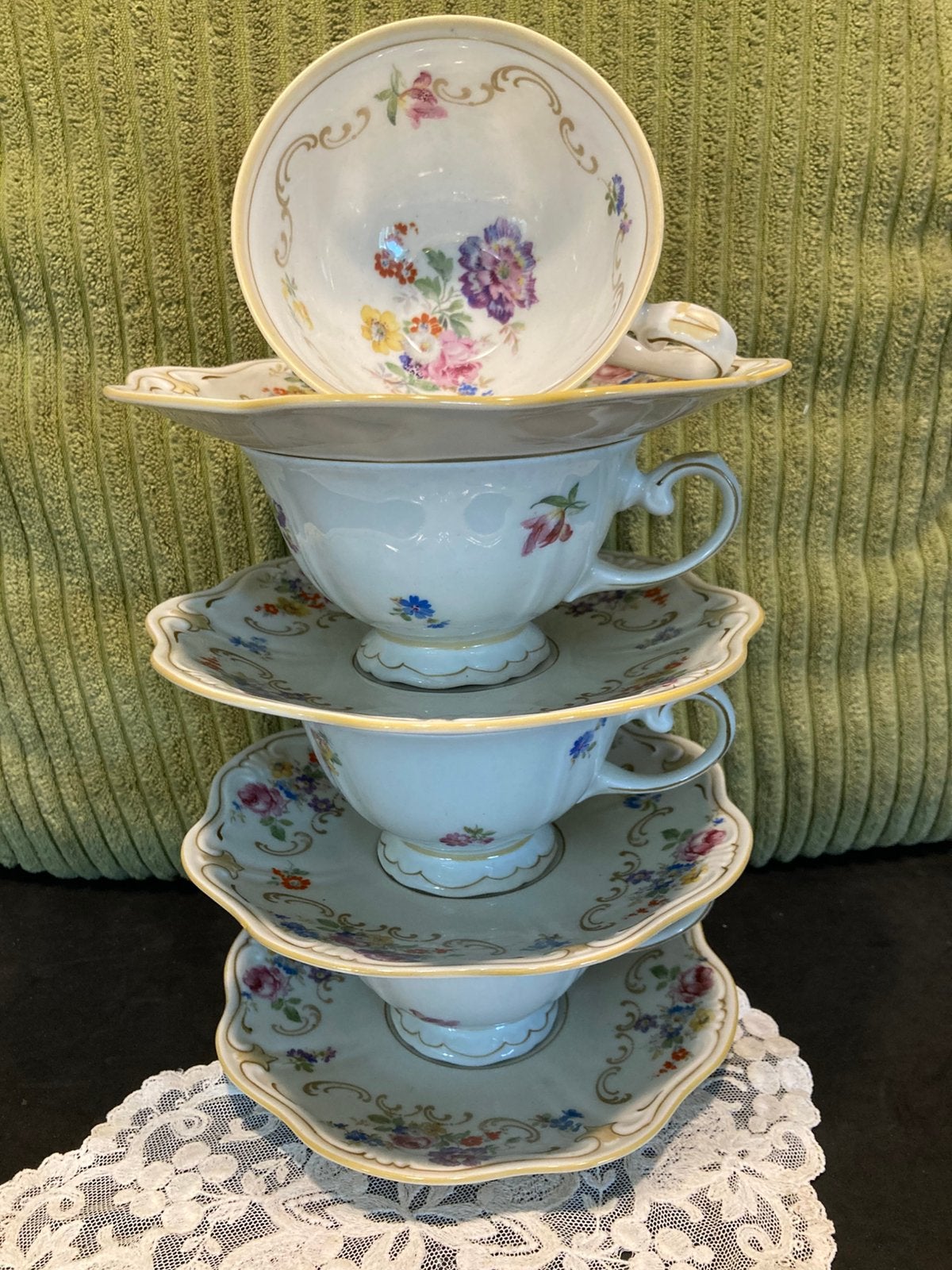 Vintage kop en schotel Reichenbach (230726), Huis en Inrichting, Keuken | Servies, Ophalen of Verzenden, Zo goed als nieuw, Overige stijlen