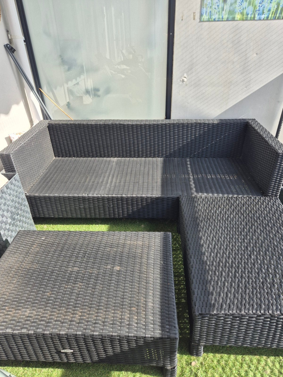 loungeset zonder kussens, Ophalen, Kunststof, Gebruikt, 3 zitplaatsen