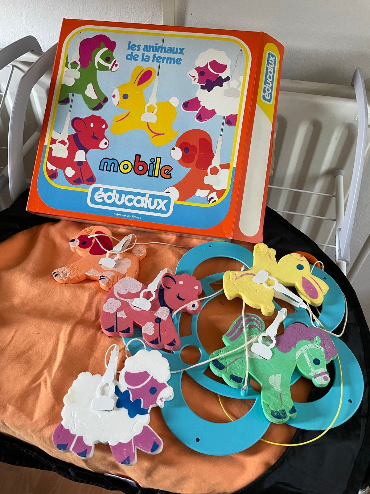 Educaux Mobiel 'Les Animaux de la Ferme' - Vintage Baby Mobi, Kinderen en Baby's, Ophalen of Verzenden, Gebruikt, Mobiel