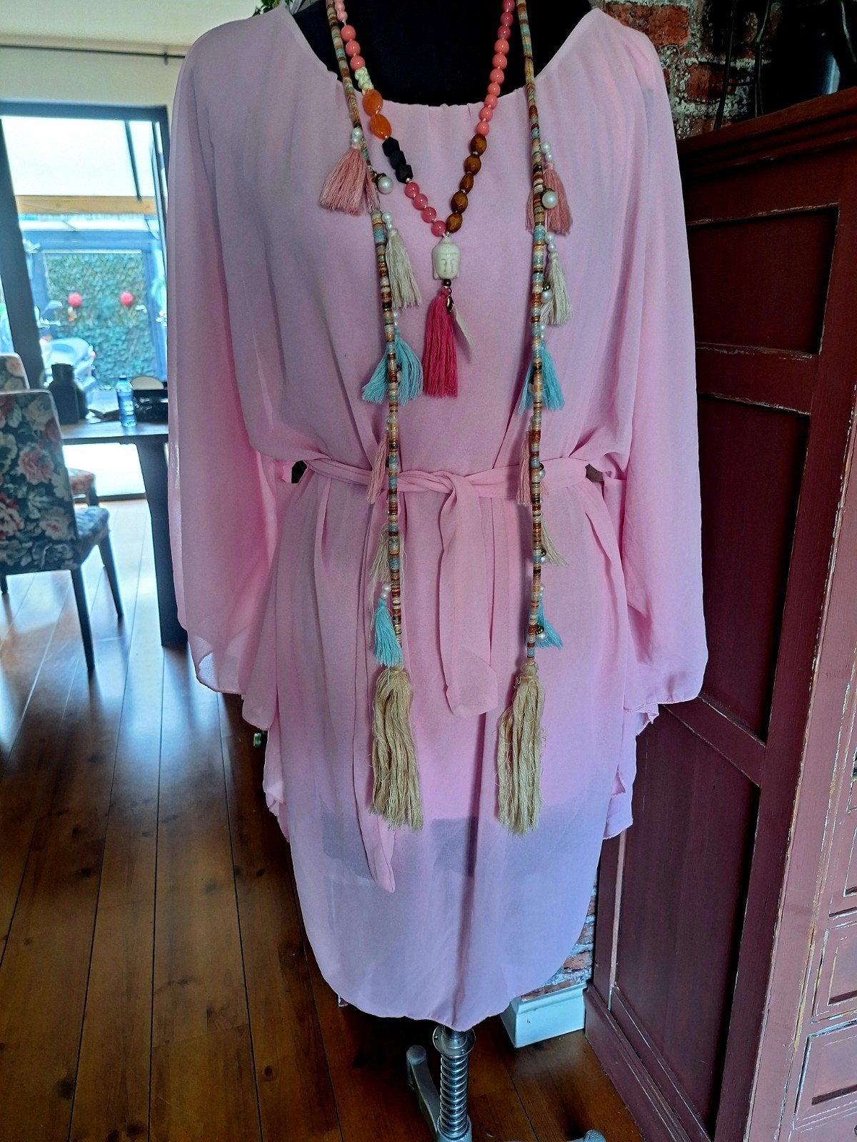 Voile tuniek one size m l xl xxl, Ophalen of Verzenden, Zo goed als nieuw, Maat 46/48 (XL) of groter, Roze