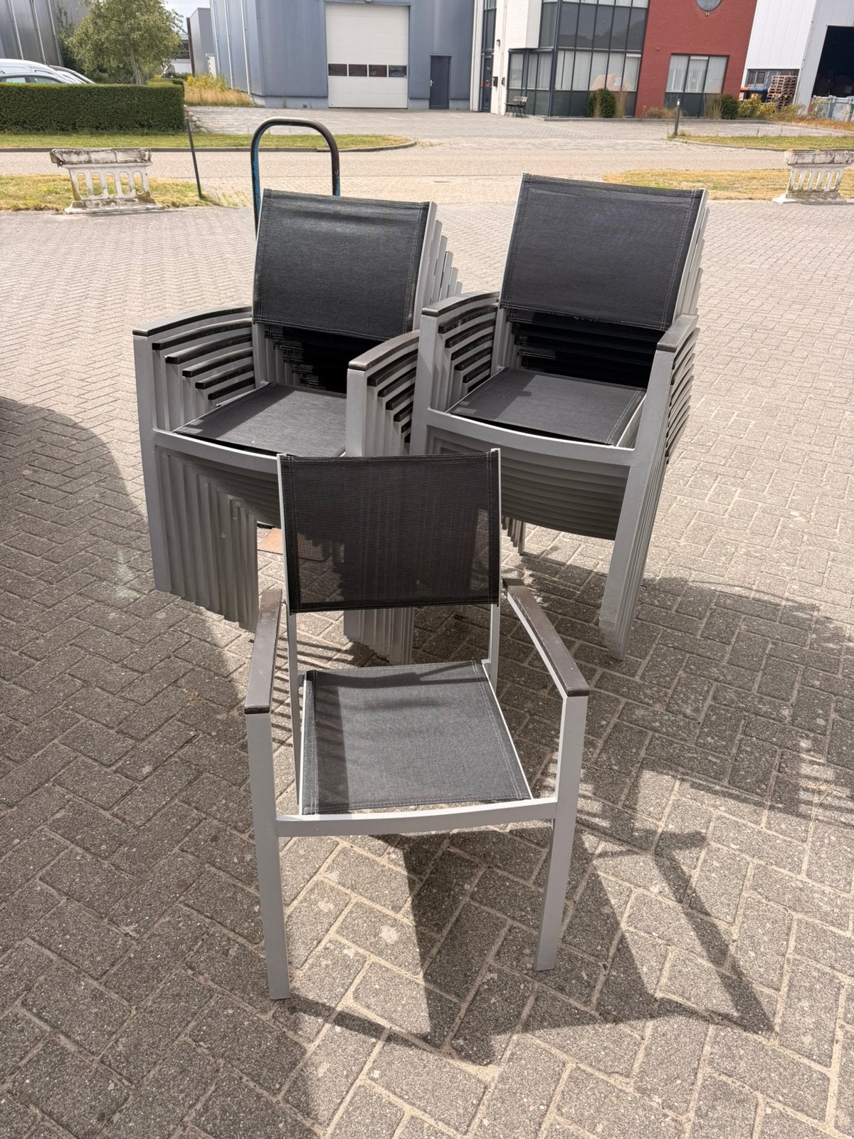 Aluminium stoelen stapelbare terrasstoelen terras, Ophalen of Verzenden, Gebruikt, Aluminium, Stapelbaar