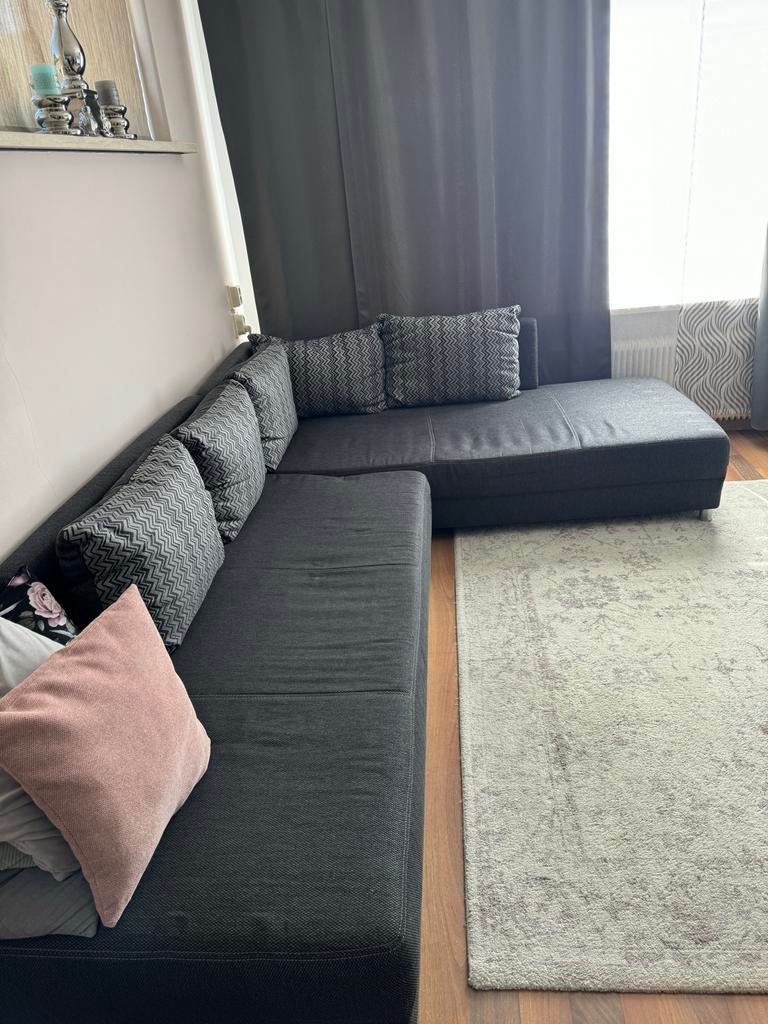 Comfortabele Hoekbank - Grijs - Ideaal voor Woonkamer, Huis en Inrichting, Banken | Bankstellen, Ophalen, 250 tot 300 cm, Gebruikt
