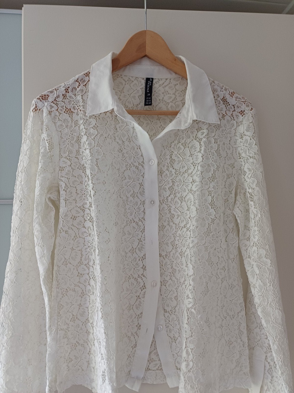 Prachtige blouse kant 38 zgan, Maat 38/40 (M), Beige, Ophalen of Verzenden, Zo goed als nieuw
