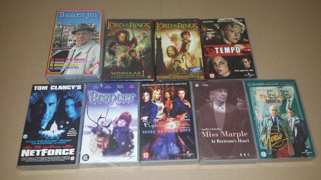Films 8 stuks - samen 5 euro, Cd's en Dvd's, VHS | Film, Zo goed als nieuw, Actie en Avontuur, Alle leeftijden, Ophalen of Verzenden