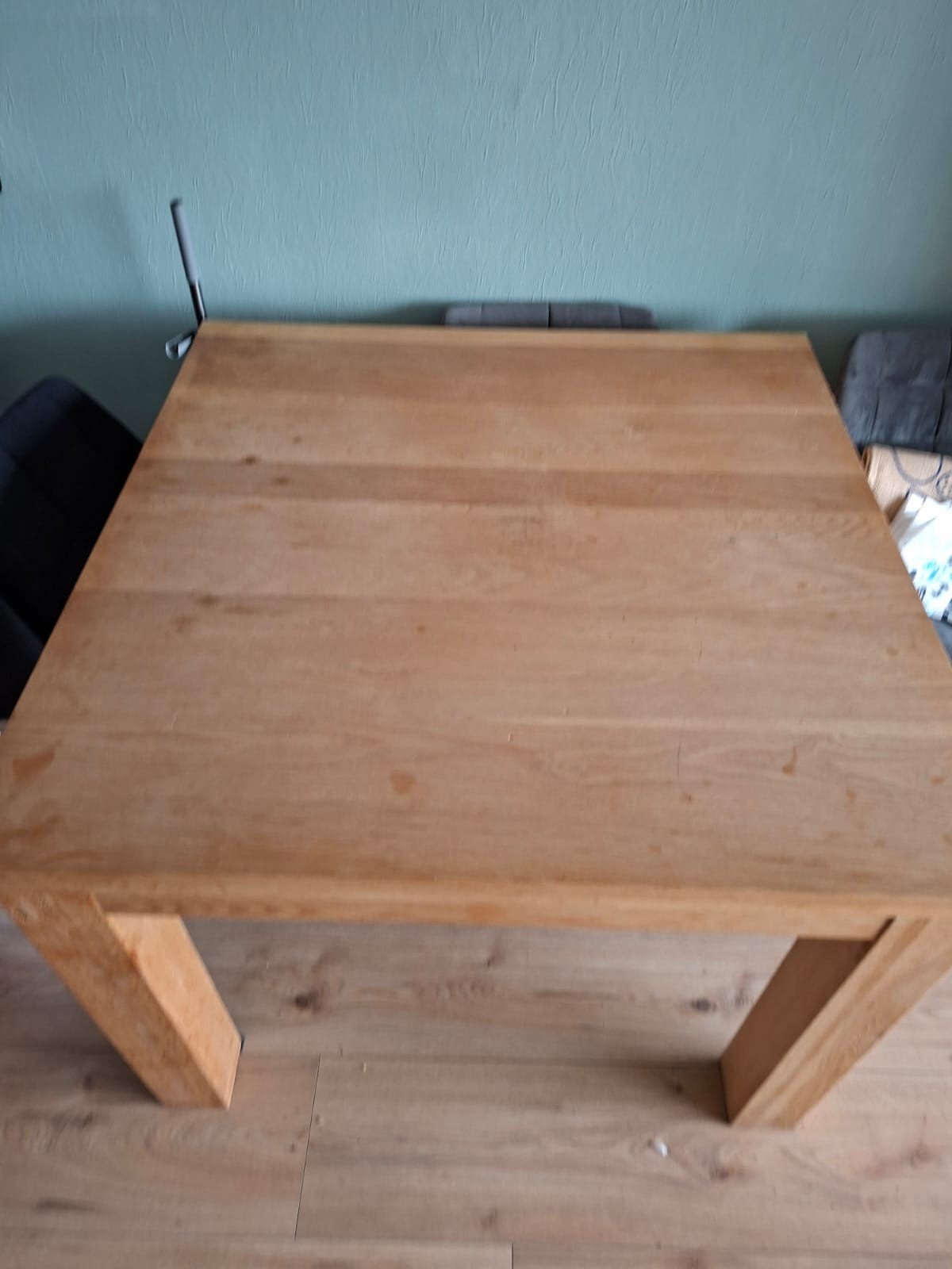 Eikenhouten Eettafel 100x100 cm - Hoogte 80 cm, Ophalen, Gebruikt, Vier personen, 100 tot 150 cm