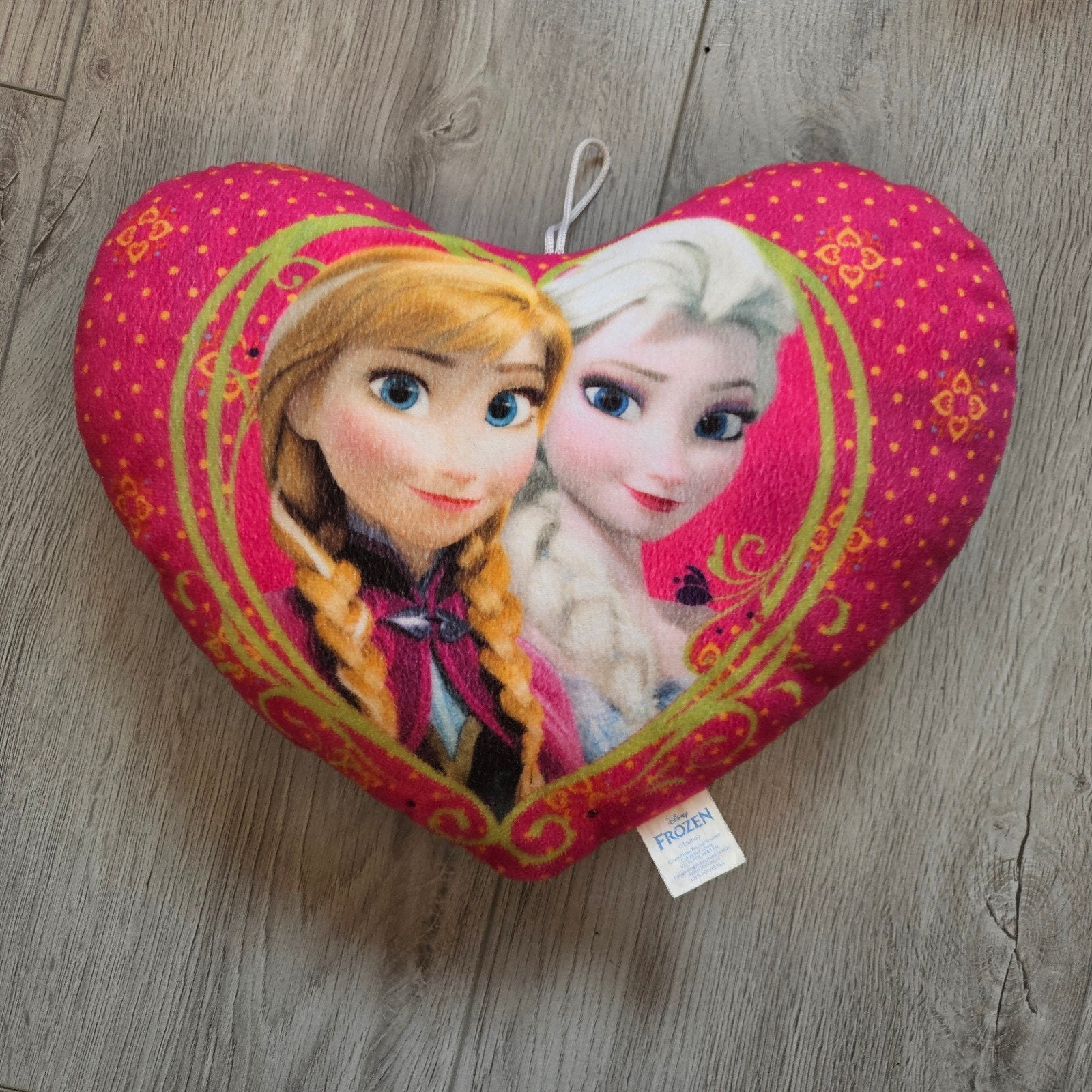 Frozen Anna & Elsa hartvormig knuffelkussen, Ophalen of Verzenden, Kleed of Kussen