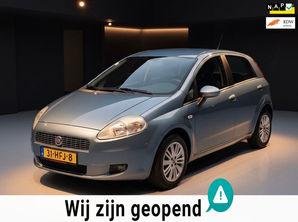 Fiat Grande Punto 1.4 Edizione Lusso-airco-elek ramen-distri, Voorwielaandrijving, 4 cilinders, Origineel Nederlands, Bedrijf