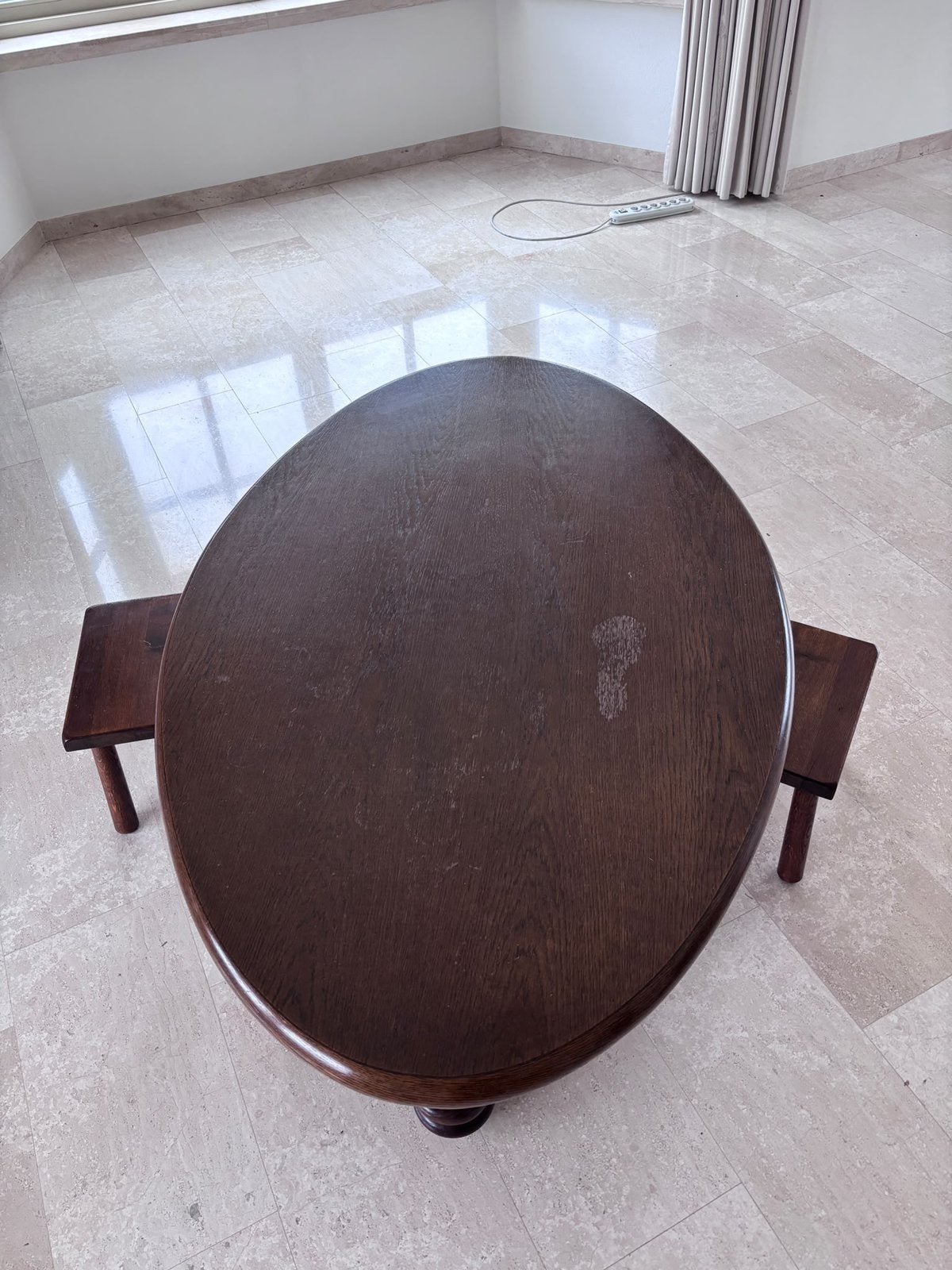 Ovale salon tafel, Huis en Inrichting, Ophalen, 50 – 75, Gebruikt, 100 tot 150 cm