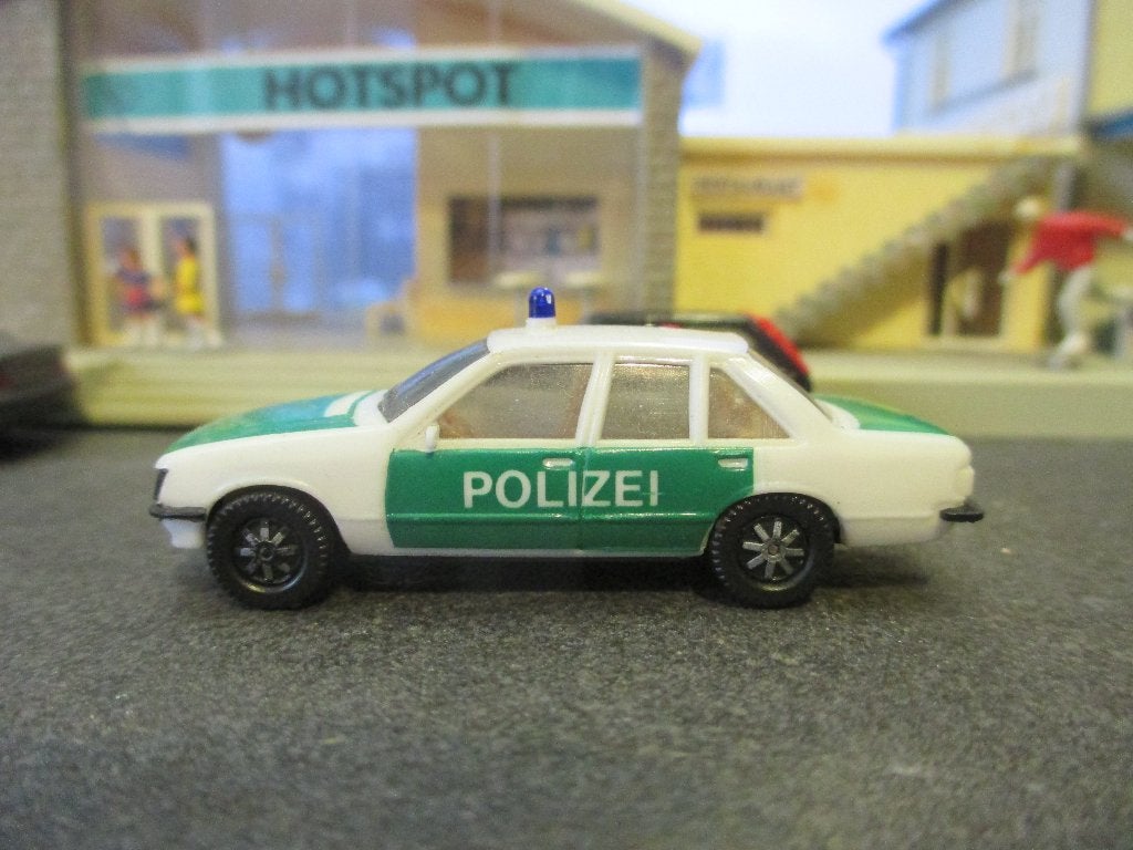 Opel Rekord E - Herpa Politie Polizei wit met groene deuren, Ophalen of Verzenden, Zo goed als nieuw, Auto, Herpa