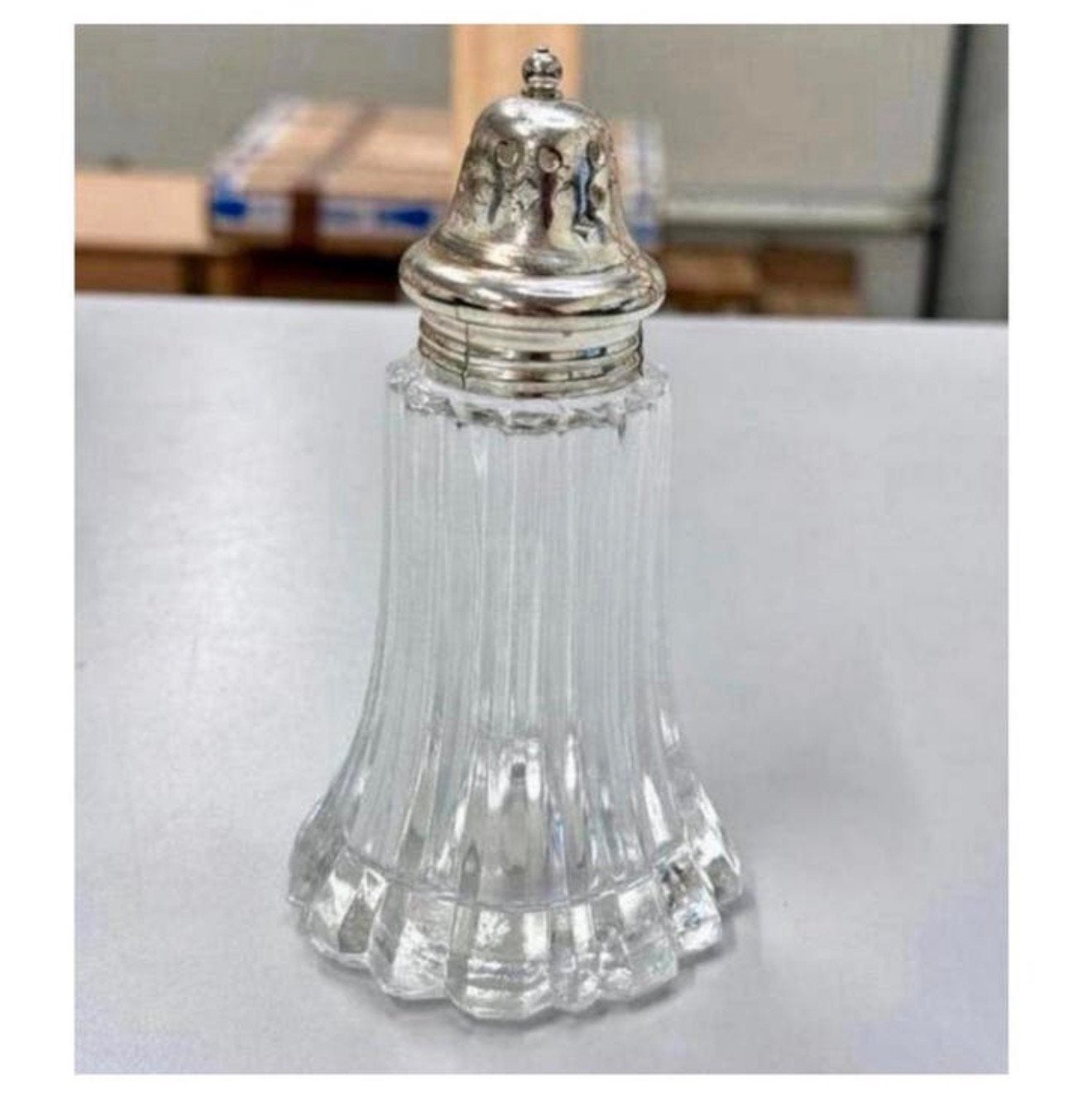 Franse Shabby vintage suiker / zout strooier silver plated, Ophalen of Verzenden