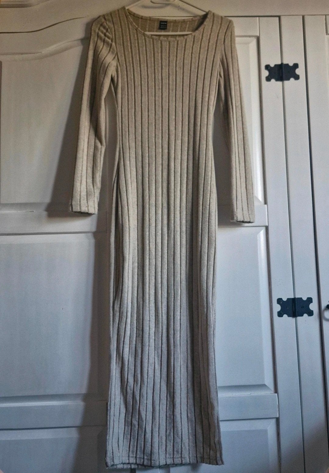 Shein geribbelde maxi jurk maat XS, Kleding | Dames, Beige, Ophalen of Verzenden, Zo goed als nieuw, Maat 34 (XS) of kleiner