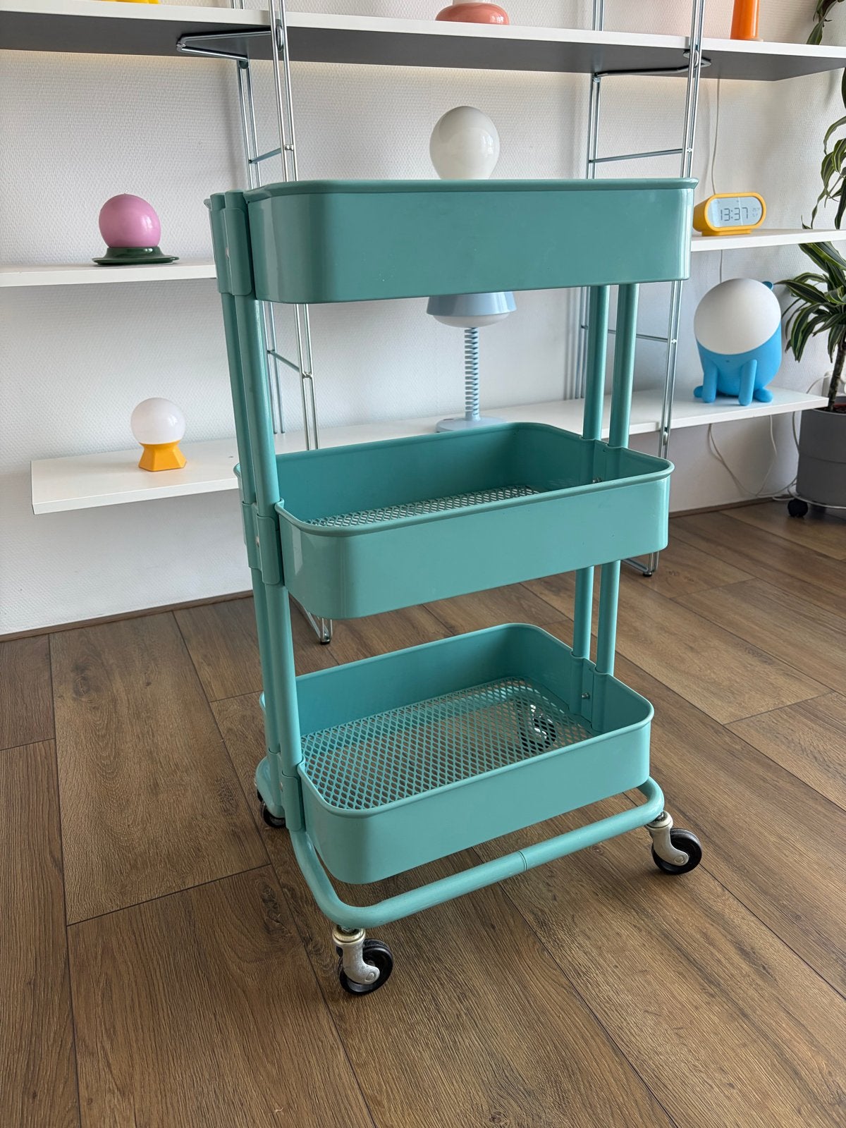 IKEA RÅSKOG Roltafel / Serveerwagen - Turquoise, Ophalen, Gebruikt