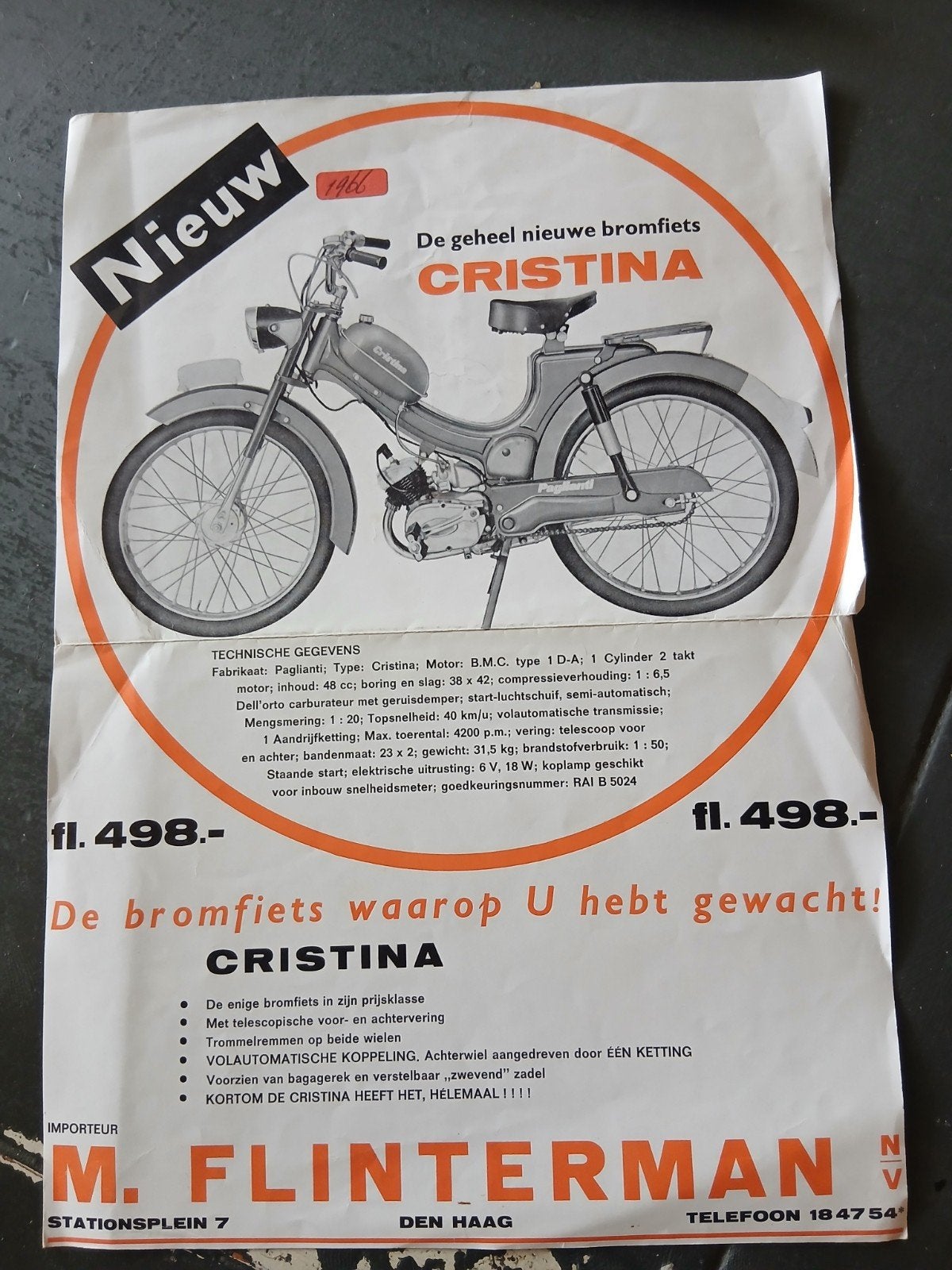 Cristina bromfiets, Fietsen en Brommers, Ophalen, Gebruikt