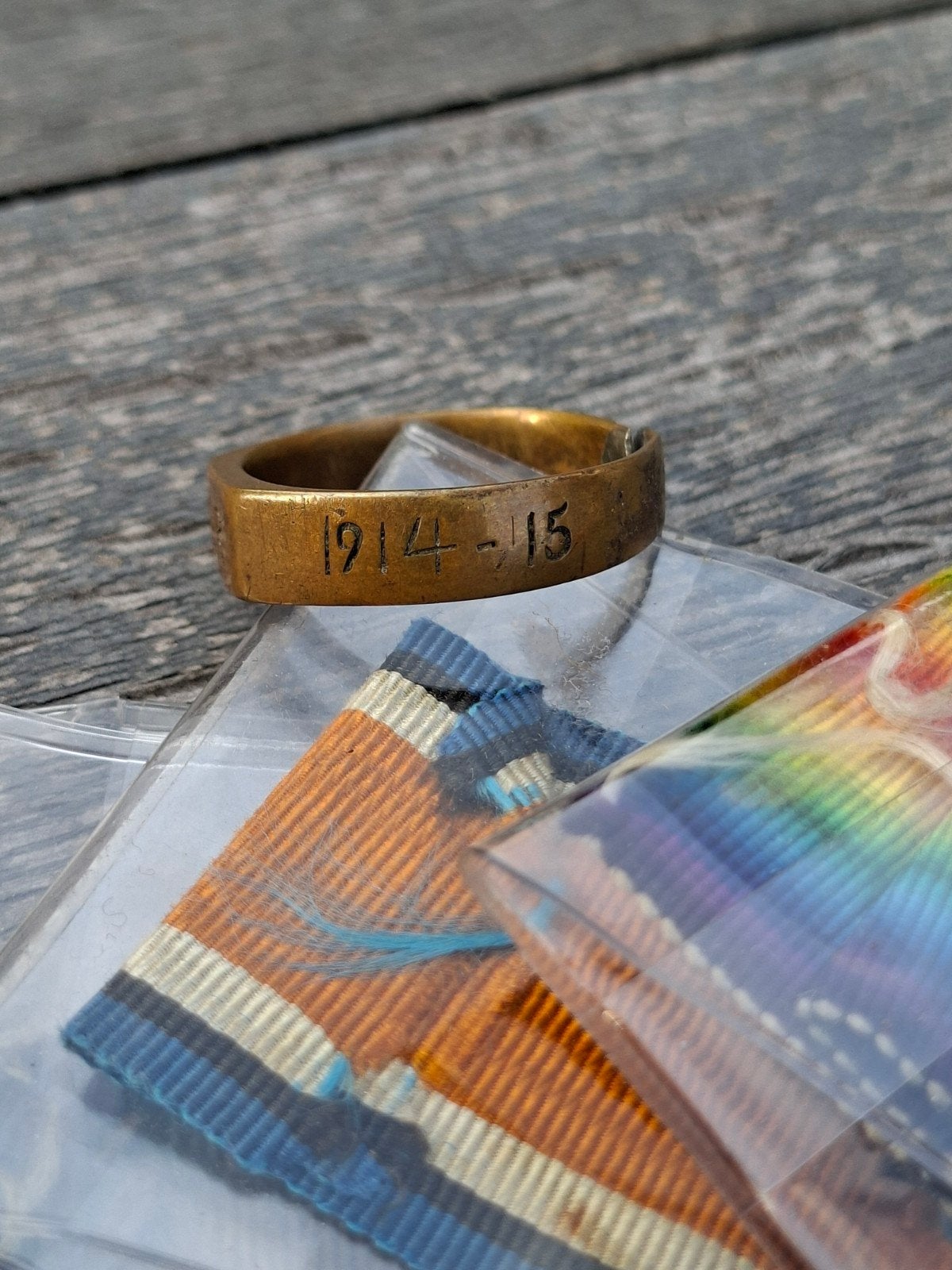 Trench Art koperen ring 1914-15, Ophalen of Verzenden, Landmacht, Nederland, Embleem of Badge