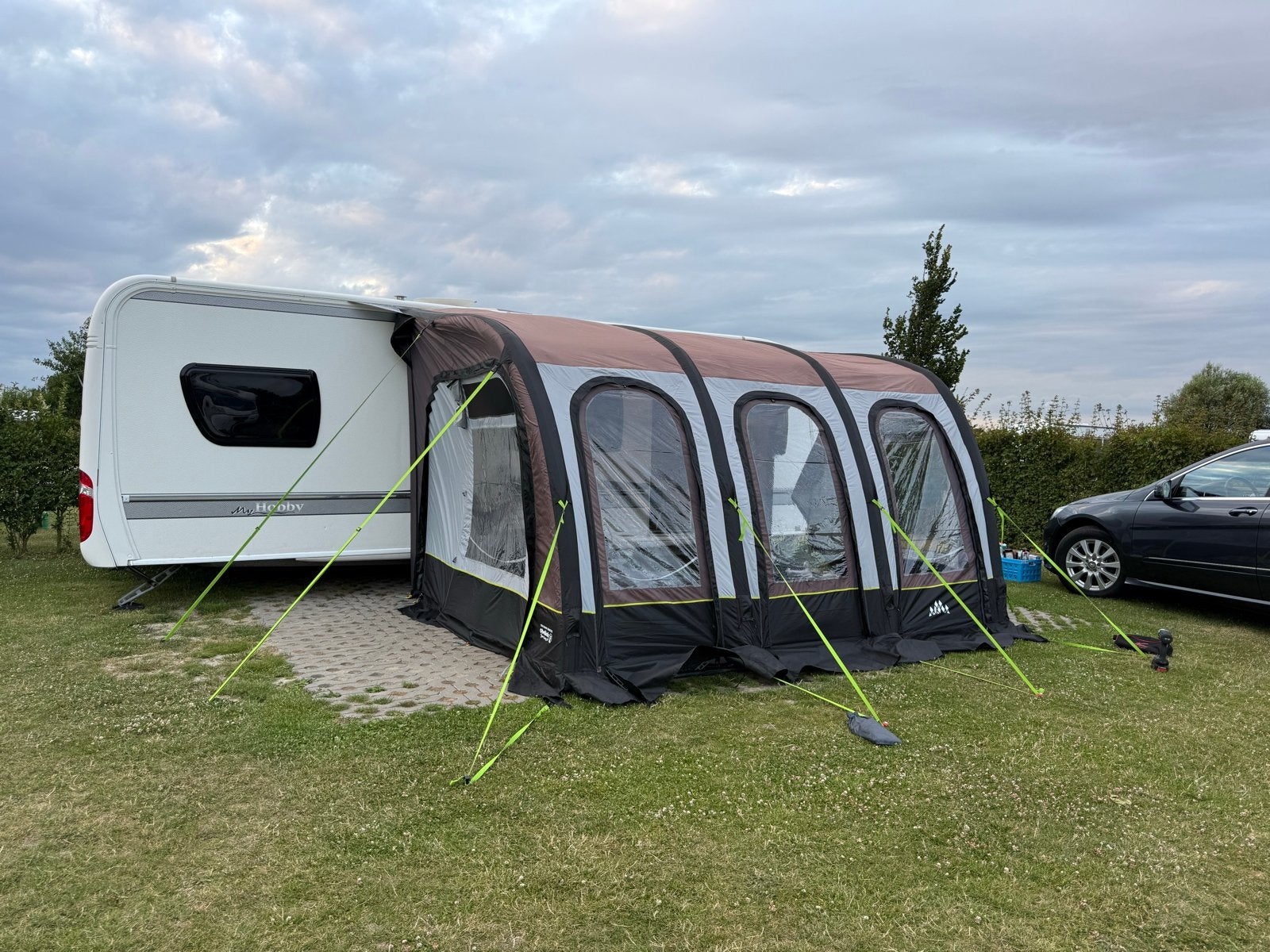 Obelink Viera 380x300 Easy Air voortent, Caravans en Kamperen, Voortenten en Luifels, Ophalen, Zo goed als nieuw, Polyester, Overige merken