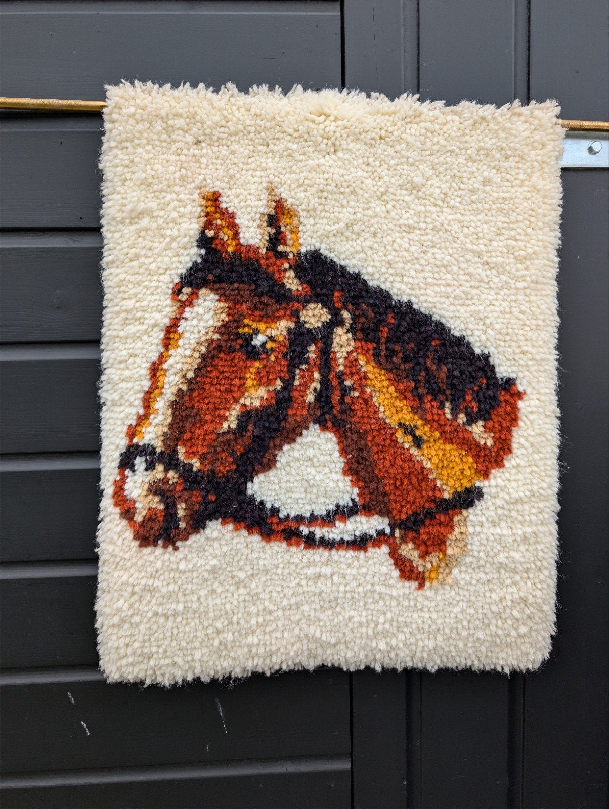 Vintage wandkleed paardenhoofd - 50x65cm, Ophalen of Verzenden