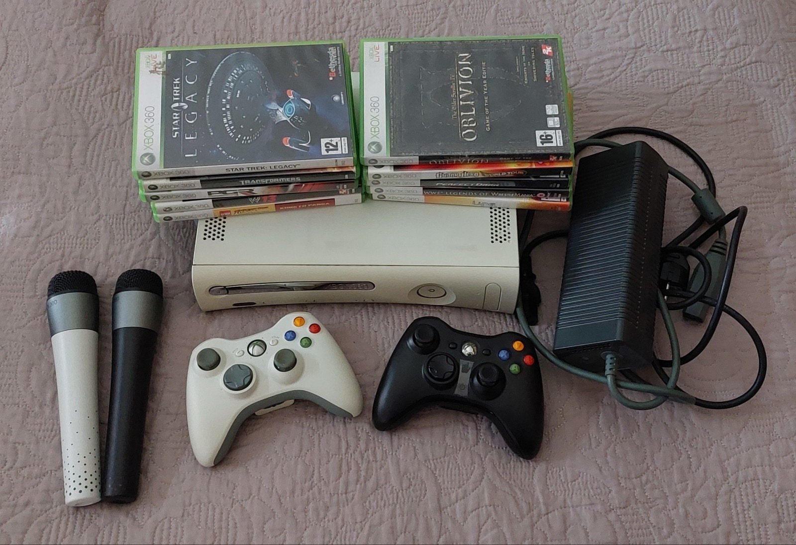xbox 360 60GB met Games, 2 controllers, 2 Lips Microfoons, Ophalen of Verzenden, 60 GB, Gebruikt, Met games