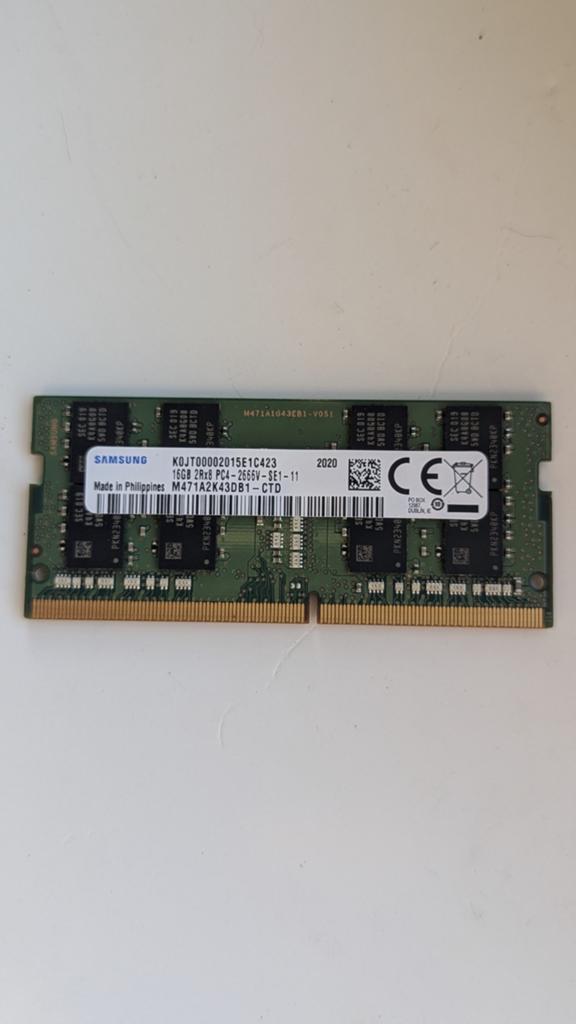 Samsung 16gb ram module ddr4 laptop, Computers en Software, RAM geheugen, DDR4, Ophalen of Verzenden, Zo goed als nieuw, Laptop