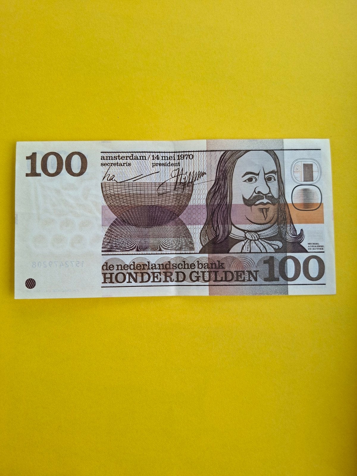 100 Gulden De ruyter uit 1970 in PR-, Ophalen of Verzenden, 100 gulden, Los biljet