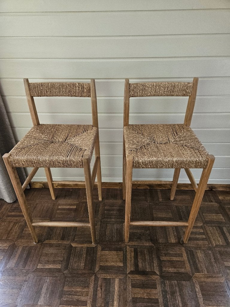 2 barkrukken, Ophalen, Zo goed als nieuw, 90 cm of meer, Hout