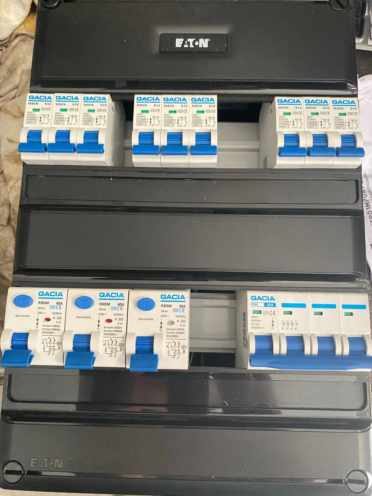 Eaton Groepenkast met Gacia Aardlekschakelaars en Automaten, Ophalen of Verzenden, Zo goed als nieuw, Eaton, Groepenkast