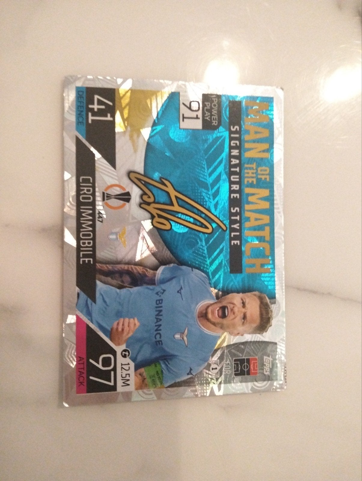 Ciro İmmobile motm handtekening Lazio panini kaart, Ophalen, Zo goed als nieuw, Buitenlandse clubs, Poster, Plaatje of Sticker