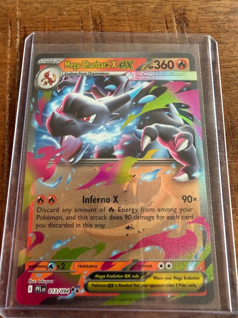 Mega Charizard X ex PFL 013/094 Pokemon kaart, Ophalen of Verzenden, Zo goed als nieuw, Losse kaart