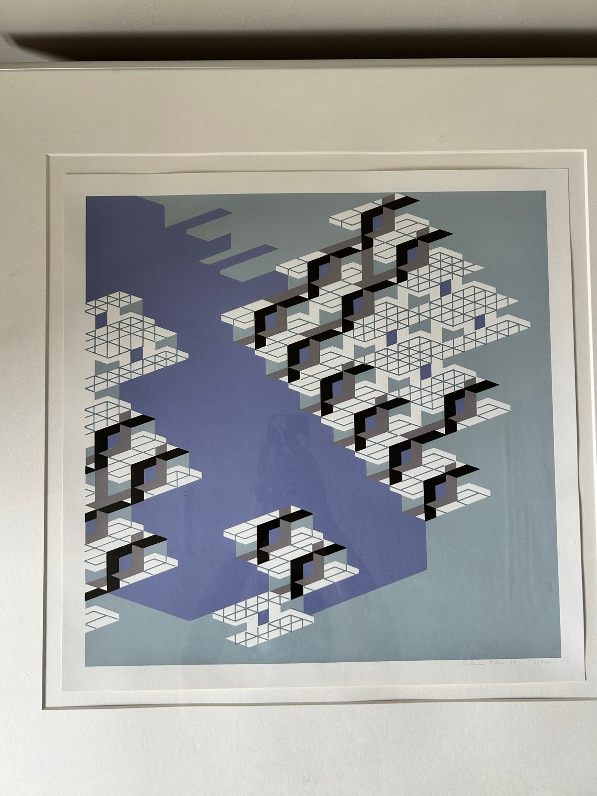 Ursula Pless '87 - Geometrisch Abstracte Zeefdruk, Genummerd, Antiek en Kunst, Kunst | Etsen en Gravures, Ophalen, Zeefdruk, Genummerd
