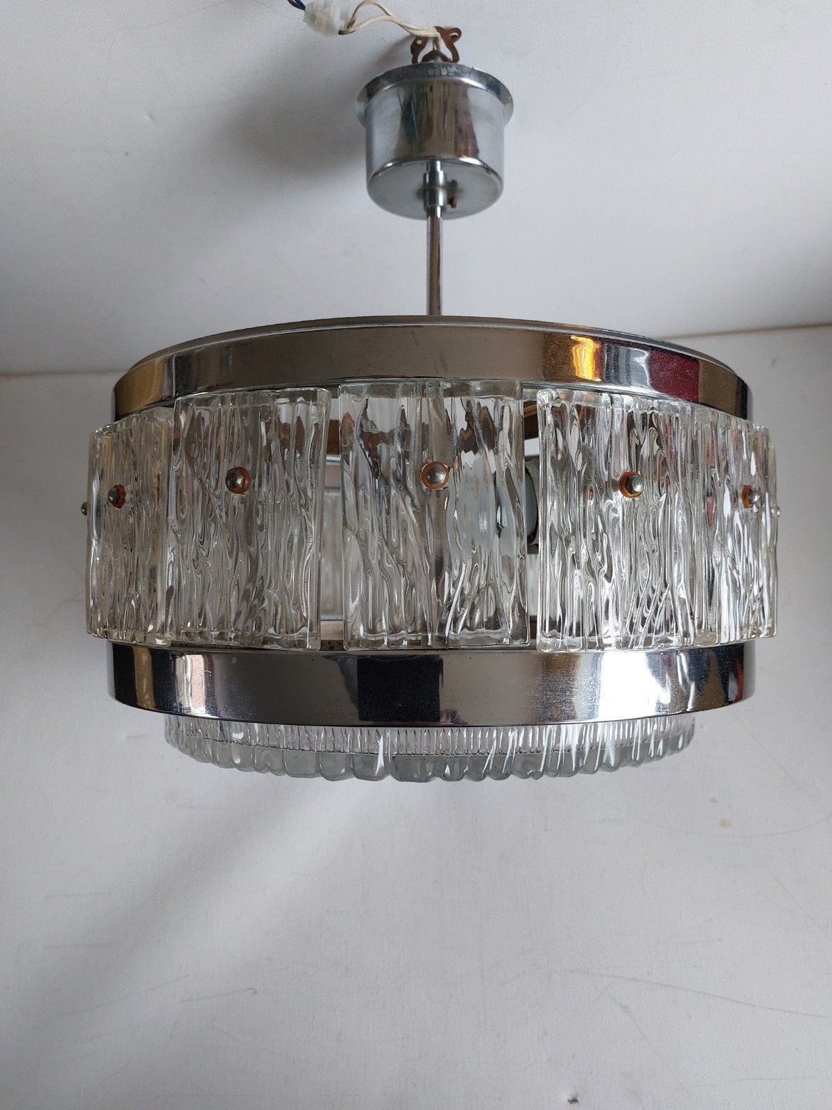 Vintage space Doria lamp prachtige staat zware uitvoering, Ophalen, Gebruikt, E27 (groot), Glas