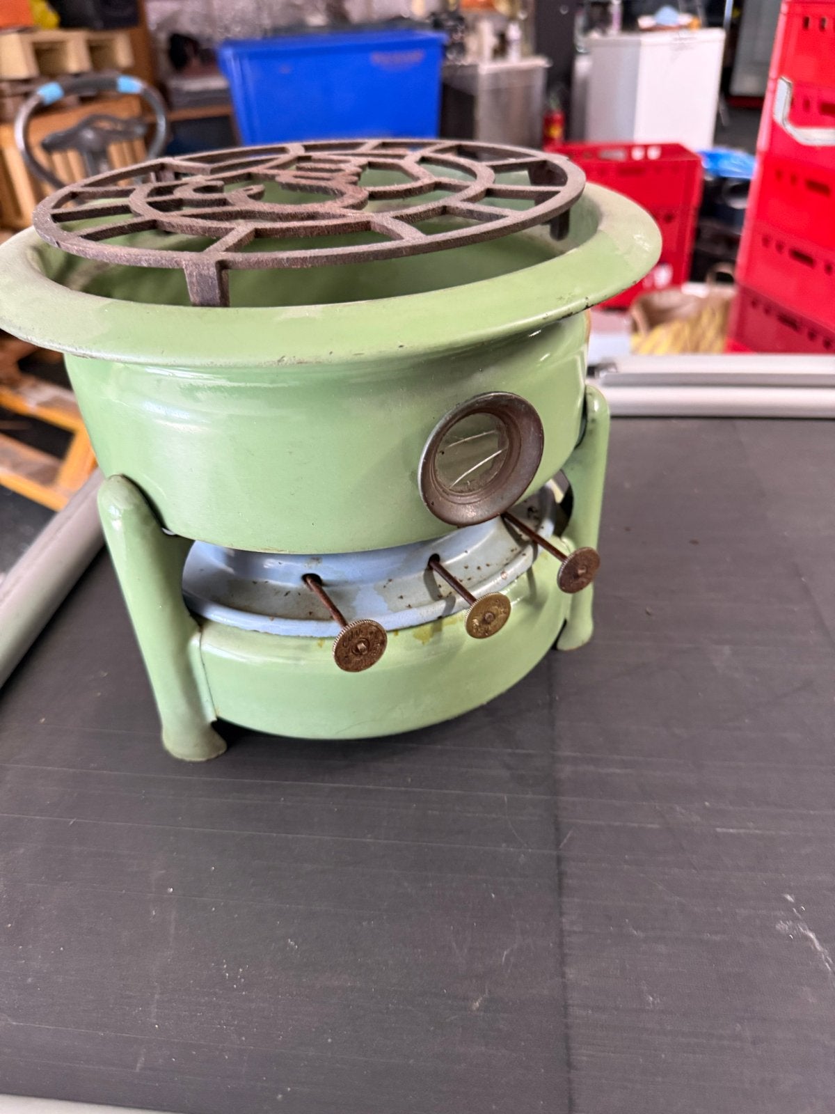 Vintage Petroleum Kooktoestel - Groen Emaille, Ophalen of Verzenden