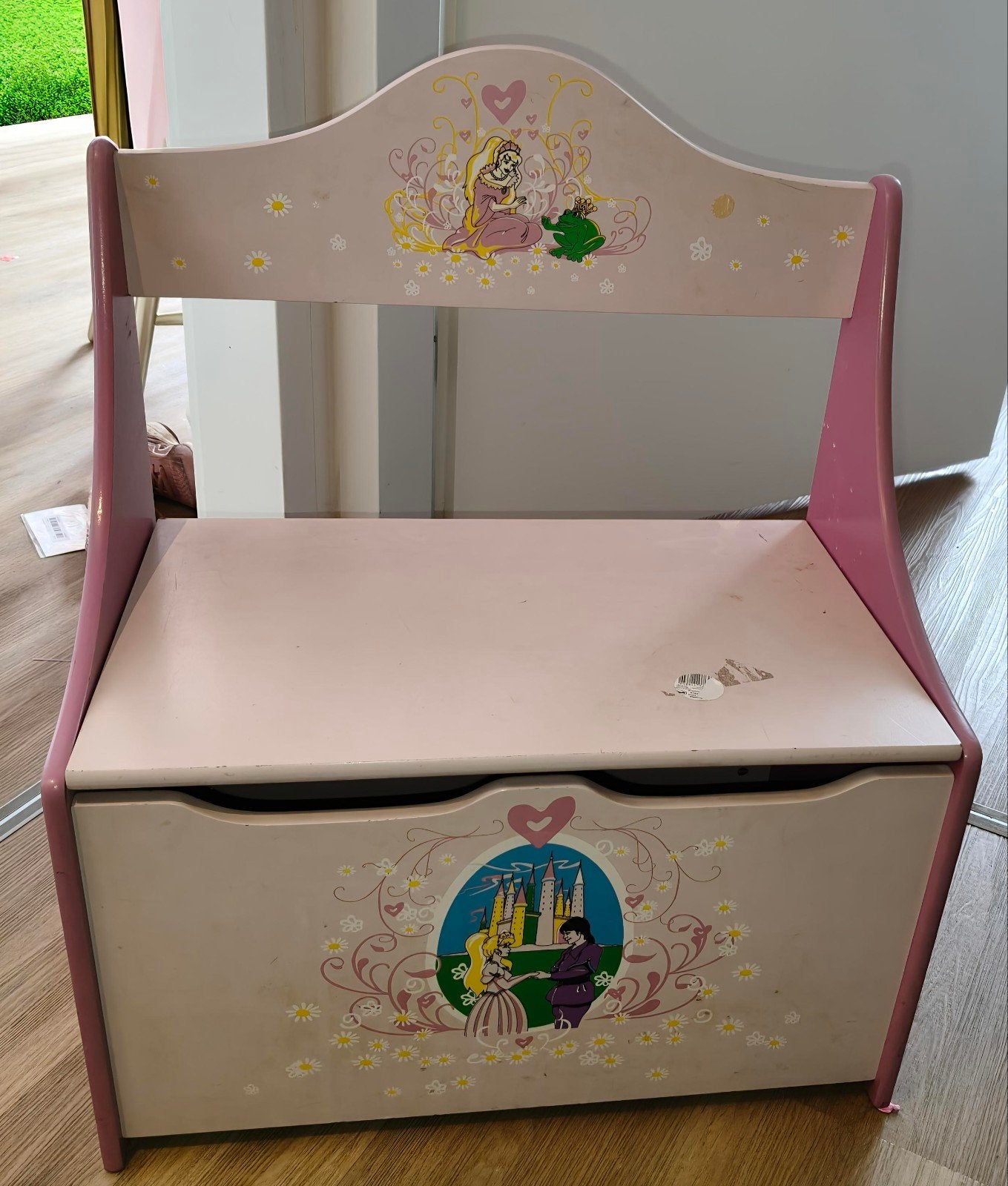 Roze kinderbankje met opbergruimte - Disney Prinsessen, Ophalen, Gebruikt, Stoel