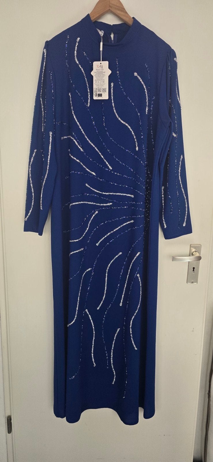 Prachtige blauwe galajurk met glitters - Maat 42, Blauw, Maat 42/44 (L), Ophalen of Verzenden, PAy