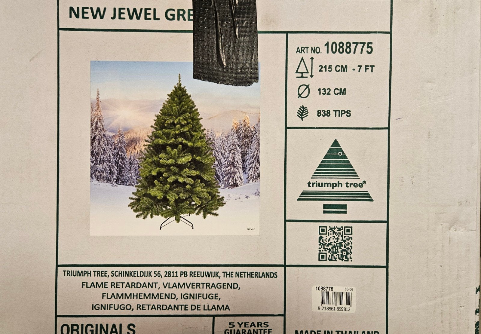 Intratuin kunstkerstboom 215 cm, Ophalen, Zo goed als nieuw