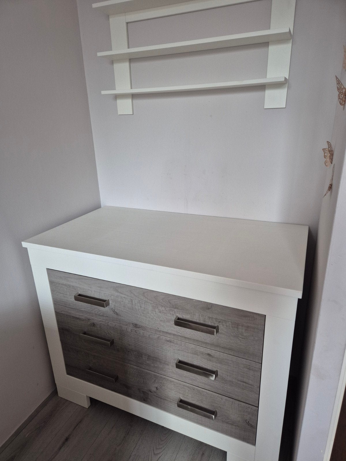 Ledikant + Commode TWF Lucca - Complete Babykamer Set, Ophalen, Gebruikt, 50 tot 70 cm, 100 cm of meer