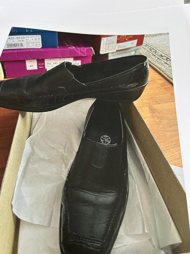 Zwart lak en leren danes schoenen, Ophalen, Zwart