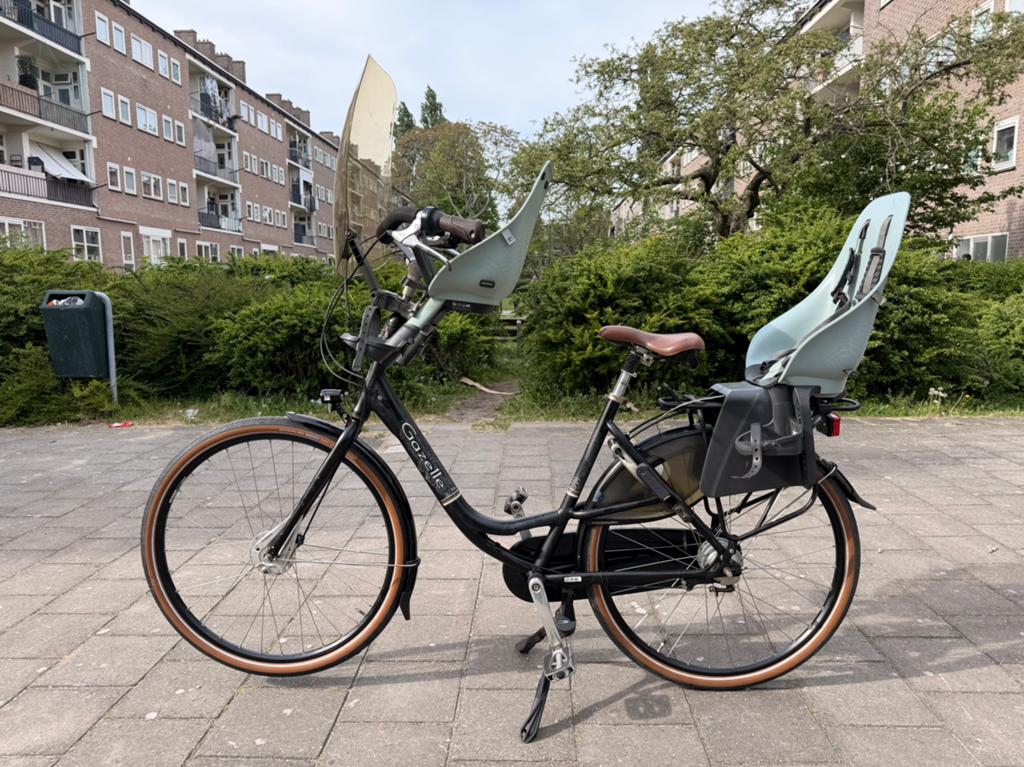 Gazelle bloom 53CM moederfiets, Fietsen en Brommers, Fietsen | Dames | Moederfietsen, Ophalen, 2 zitjes, 53 tot 56 cm, Windscherm