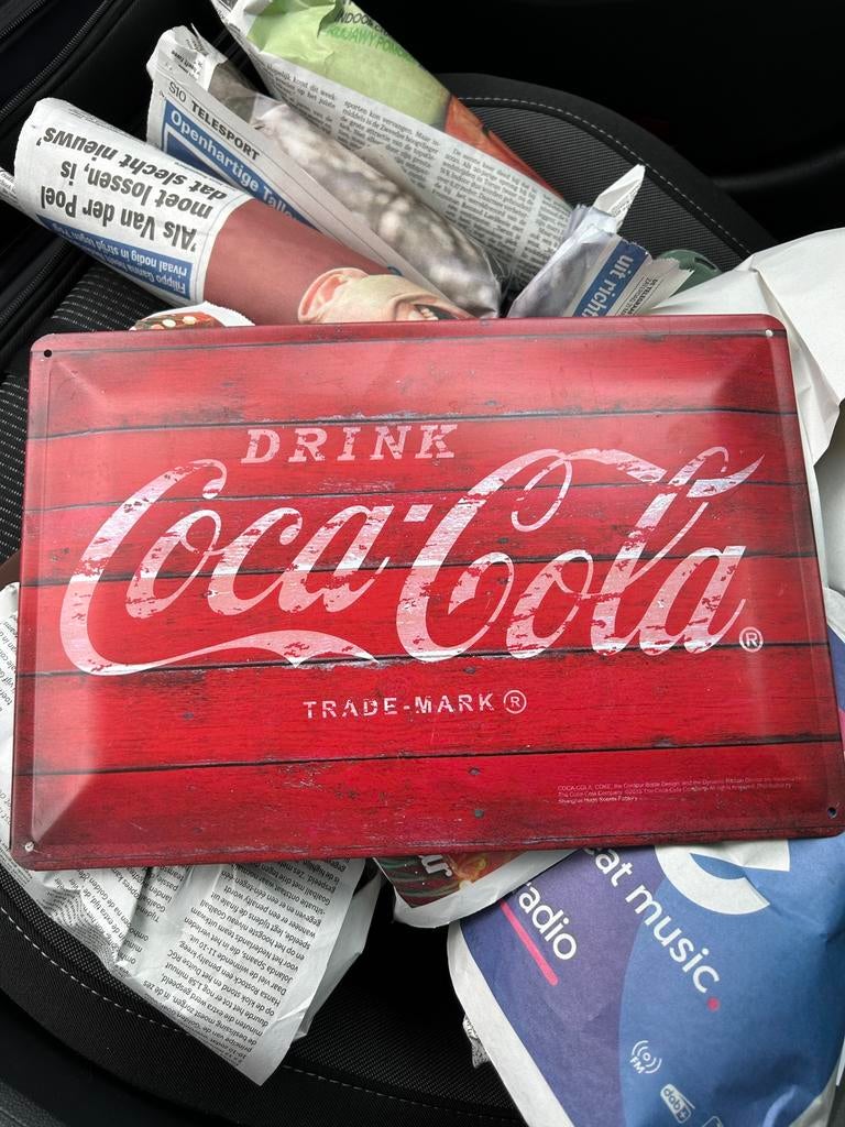 Coca cola bordje metaal, Verzamelen, Ophalen, Nieuw