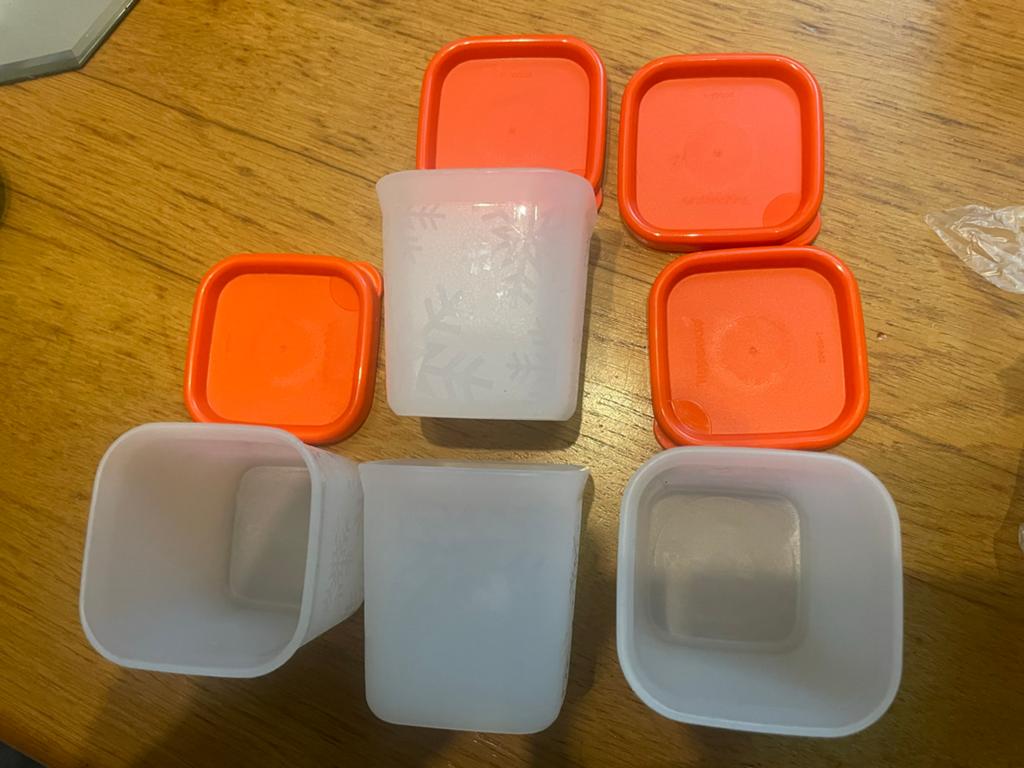 Nieuwe Tupperware diepvries bakjes 80ML, Ophalen of Verzenden, Nieuw, Oranje, Bak of Kom