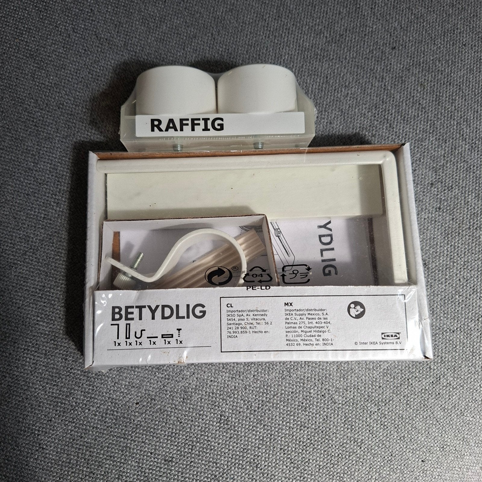 IKEA Raffig en Betydlig gordijnroede accessoires, Nieuw, Ophalen of Verzenden, Wit, Metaal