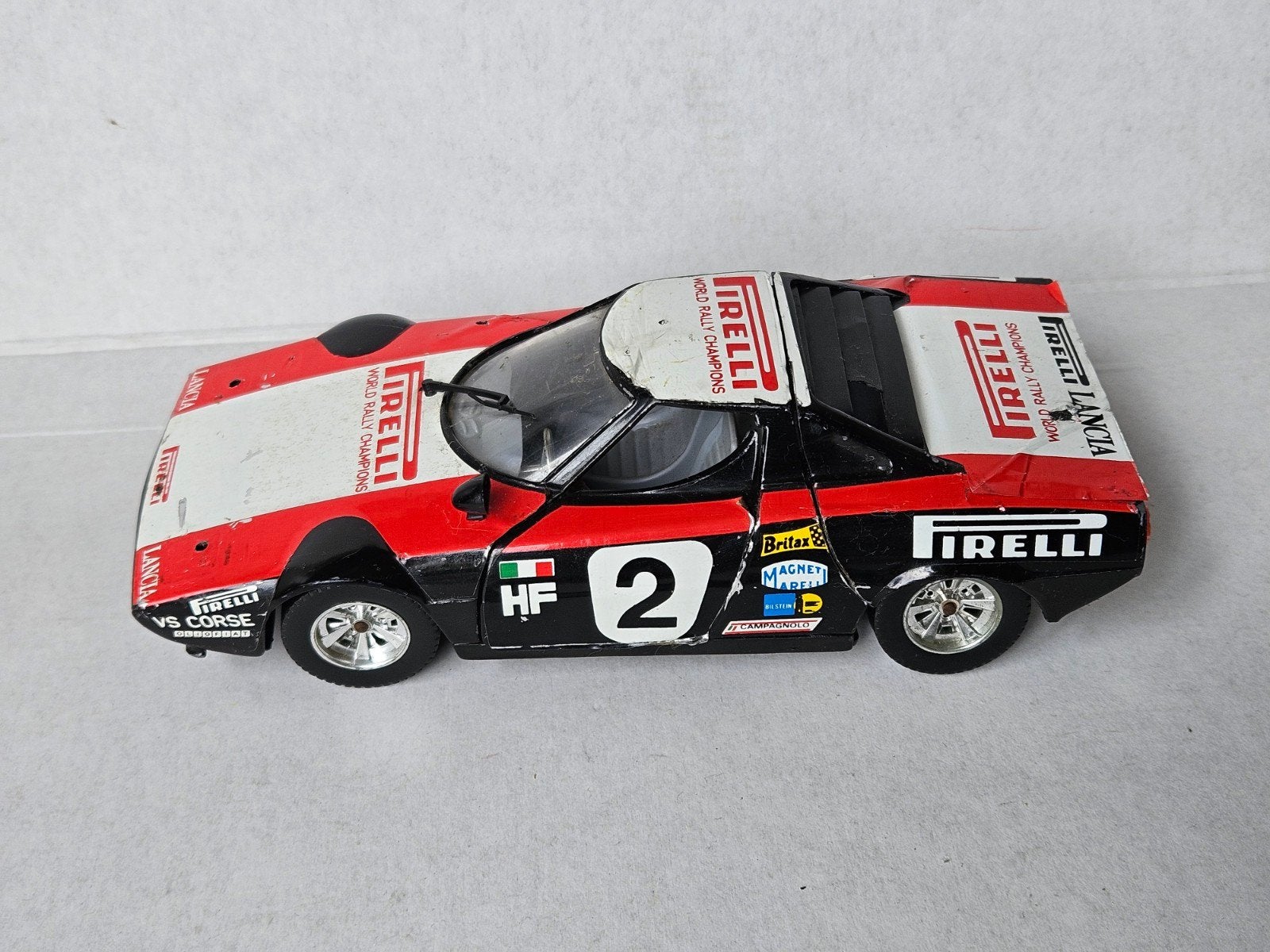 Bburago Lancia Stratos HF Pirelli Rally - 1:24 - Vintage, Ophalen of Verzenden, Gebruikt, Auto