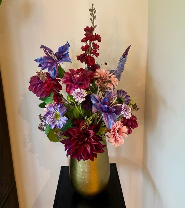 Kunstboeket | Zijdenbloemen en kunstbloemen | Nieuw, Info@loesbloesem.nl, Ophalen of Verzenden, BLoesem, Nieuw