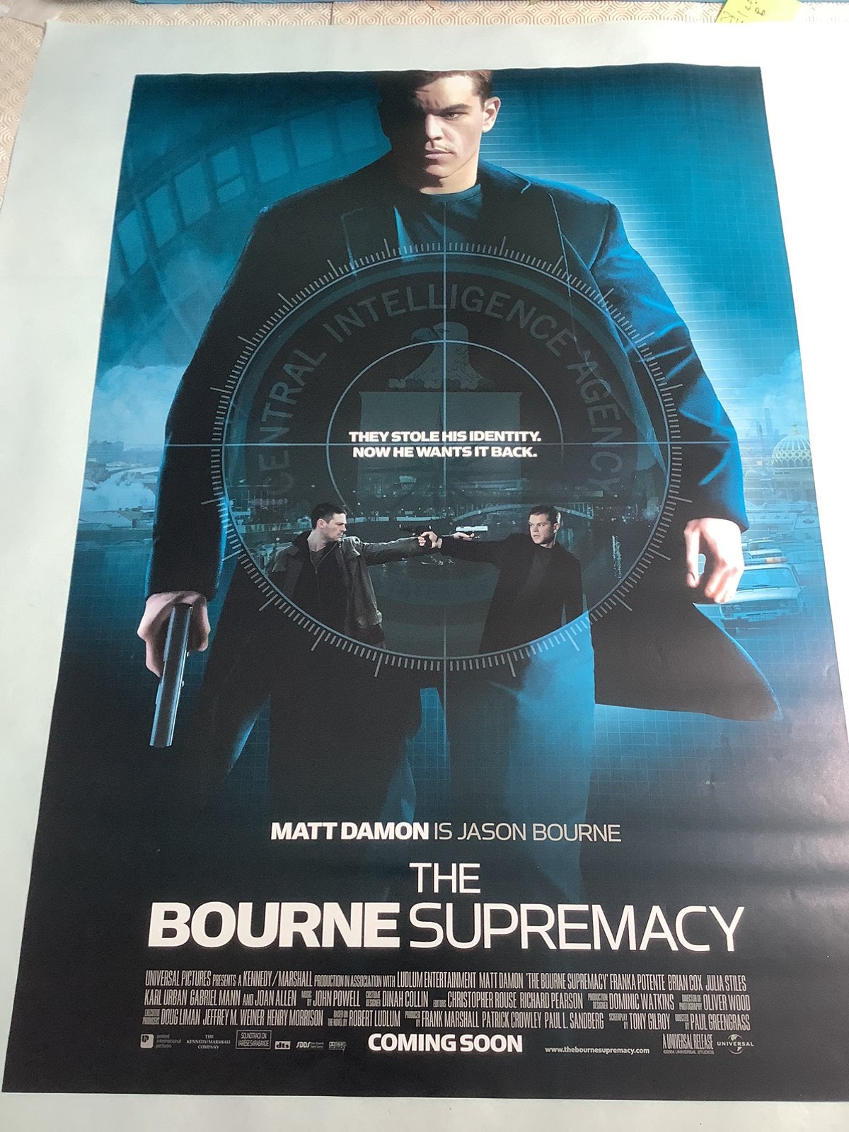 BOURNE SUPREMACY   USA FILMPOSTER   68-101 cm, Ophalen of Verzenden, Zo goed als nieuw, A1 t/m A3, Film en Tv