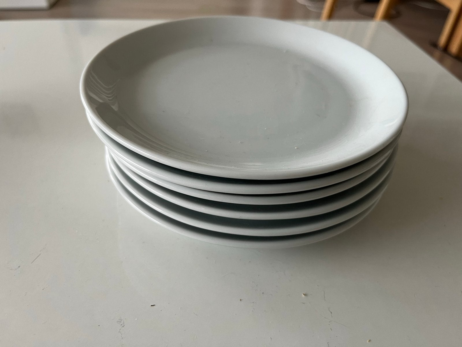 Set van 6 witte gebakschotels, Ophalen, Zo goed als nieuw, Bord(en), Overige stijlen