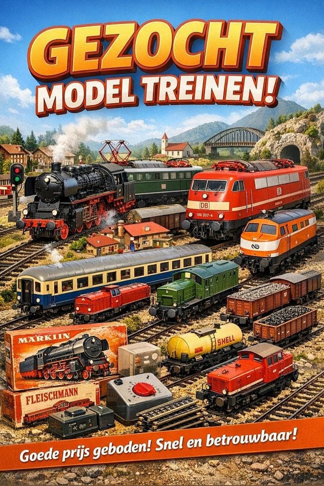 Gezocht/inkoop Modeltreinen, Ophalen, Gelijkstroom of Wisselstroom