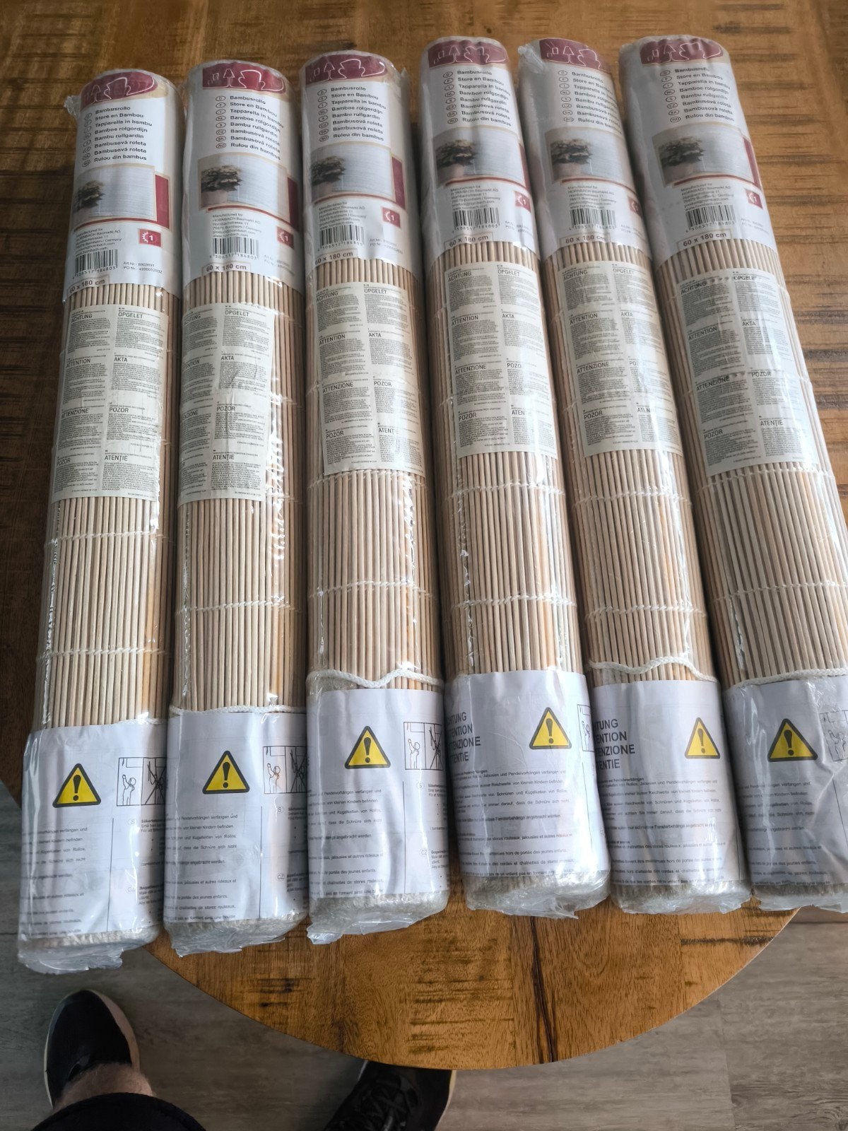 6x Bamboe rolgordijnen 60 x 180 cm - Nieuw in verpakking, Huis en Inrichting, Ophalen of Verzenden, Bamboe