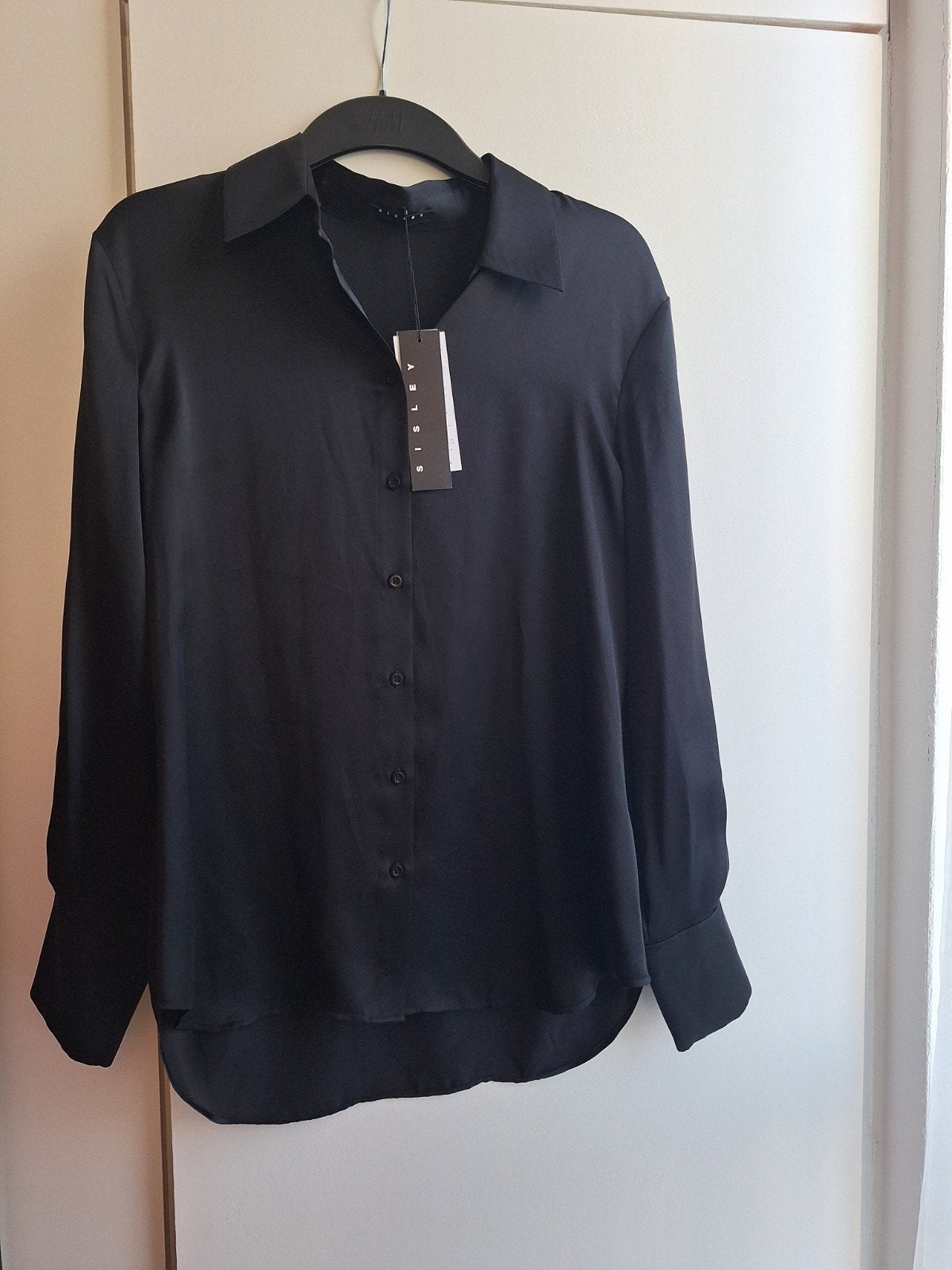 Sisley blouse van 100% zijde zwart maat S licht oversized, Verzenden, Zwart, Sisley, Zo goed als nieuw