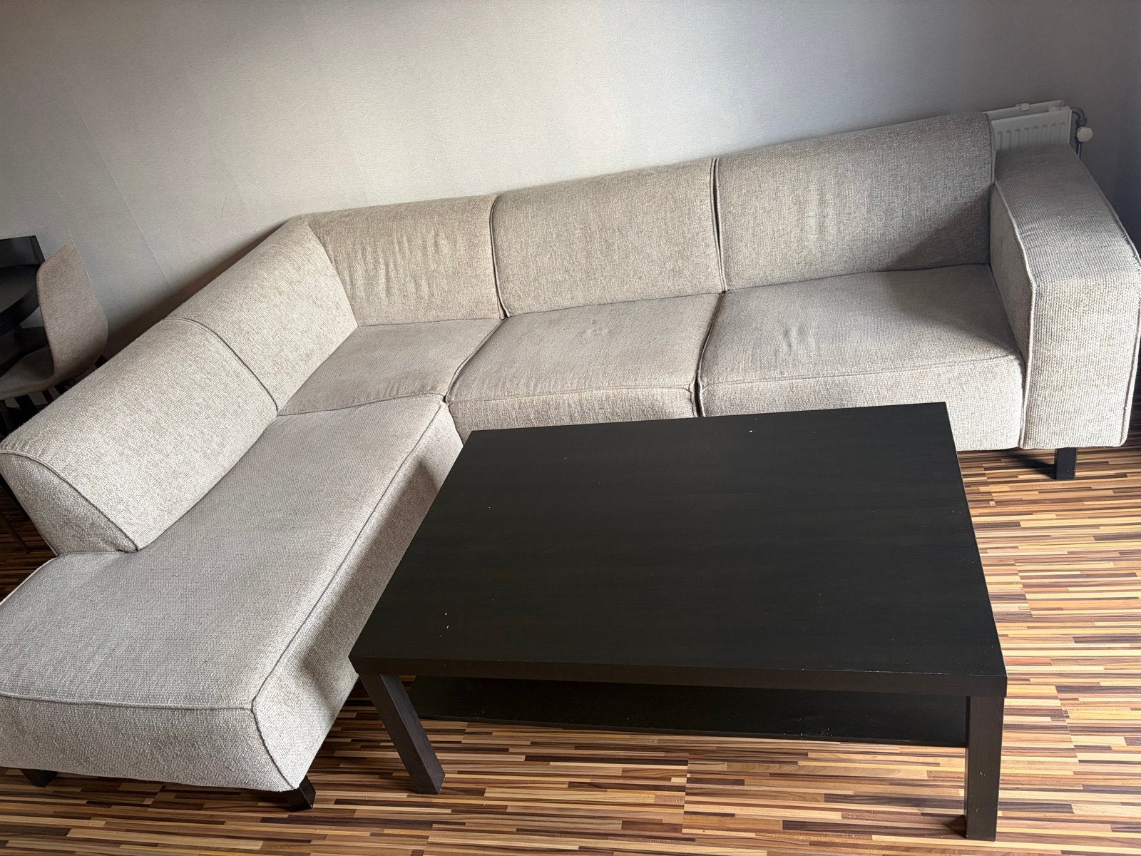 Comfortabele stoffen hoekbank - Zo goed als nieuw, Ophalen, 250 tot 300 cm, 100 tot 125 cm, Hoekbank