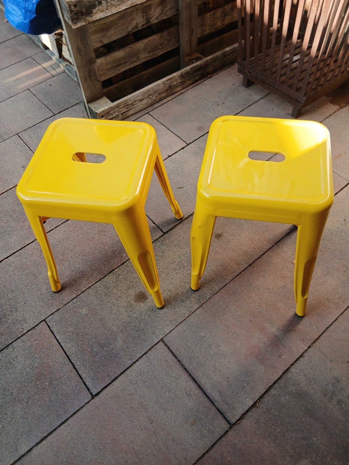 Tolix Stijl Metalen Krukken, Ophalen, Gebruikt, Staal