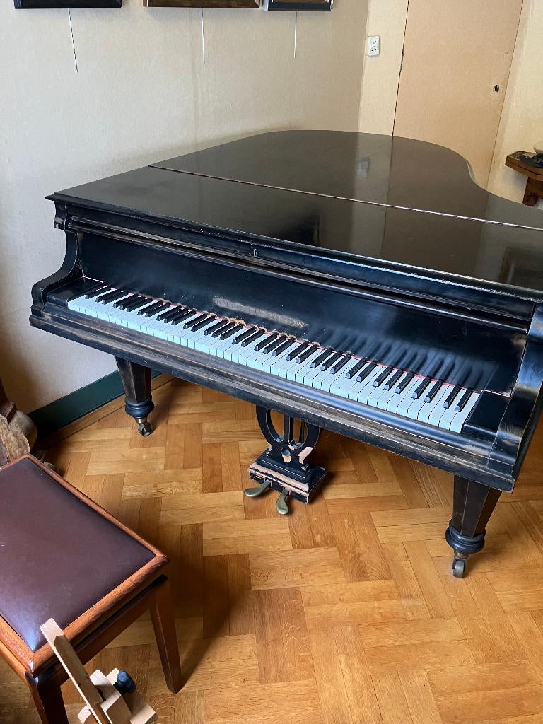 antieke babyvleugel (1,65m), Muziek en Instrumenten, Piano's, Ophalen, Gebruikt, Zwart, Vleugel